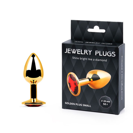 Golden plug Small (glavčina analna) kristalna boja crvena, l 72 mm, d 28 mm, težina 50g, art. GS-16